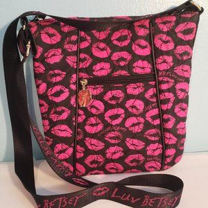 Betsey Johnson Sexy Pink Lips Shoulder Crossbody Bag